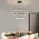 Modern LED Pendant Light, 3 Ring Dimmable LED Pendant Light With Remote Control, Round Recessed High Ceiling Light Fixture