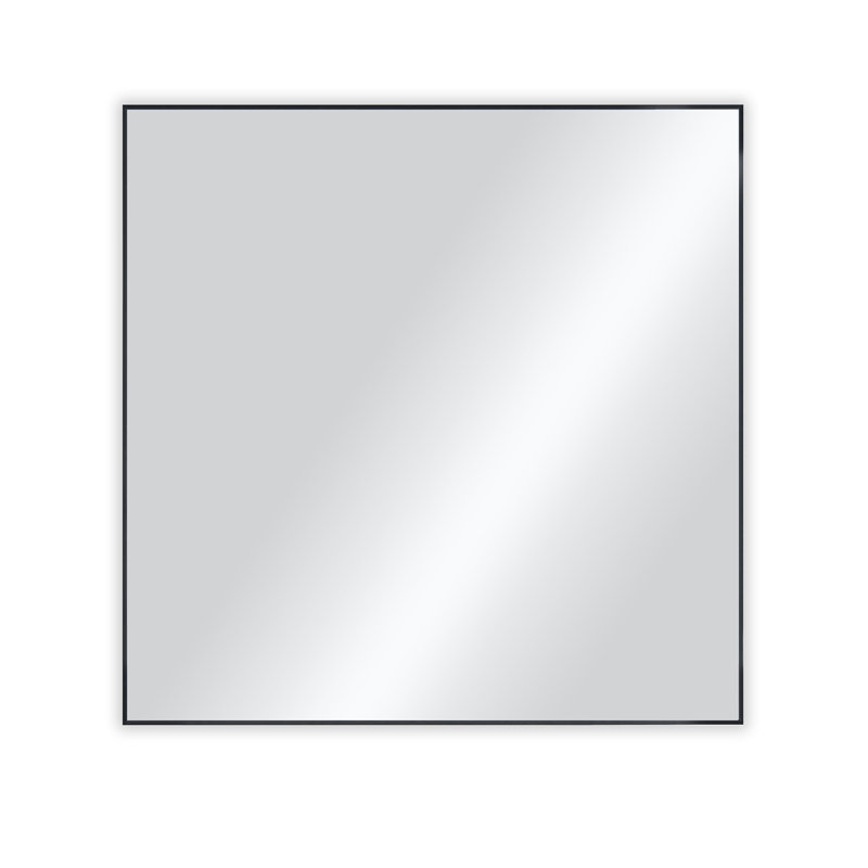 Premium Metal Frame Shatterproof Wall Mount Mirror - FM1, Matte Black, 36" x 36"