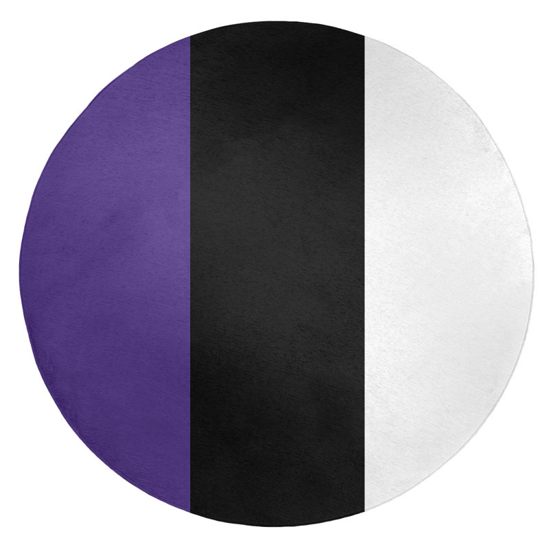 Tapis mauve/noir, Rond 5 pi