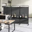 3-panel Room Divider With Storage Shelves 6ft Tall Folding Privacy Screen On Wheels-2100895762