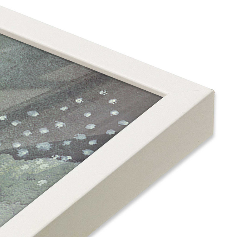 Feuilles harmoniques I print, H 11 po x l 9 po, Encadrement de coin ouvert blanc opaque