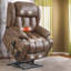 Fauteuil inclinable Power Lift avec massage et chaleur - Inclinaison à 180 ° - Deux porte-gobelets - Assemblage facile-115753289
