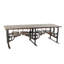 Table de salle à manger en bois de teck brun avec huit sièges attachés, 100 po x 42 po x 31 po-94225247-94225244-94225246