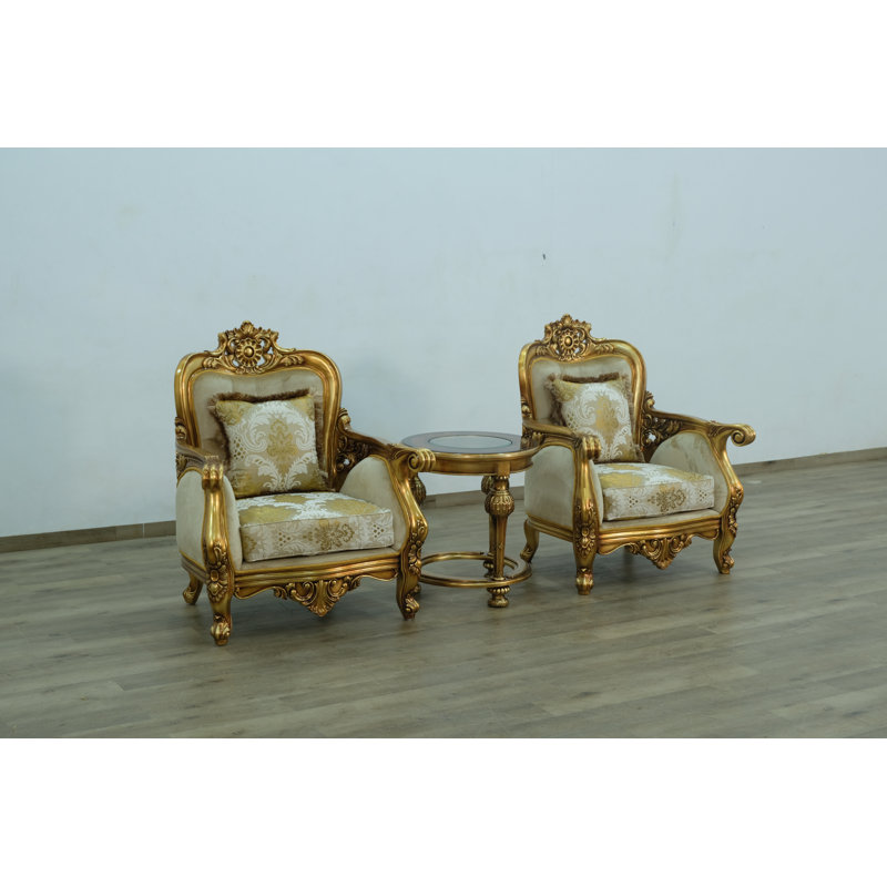 Armchair, Gold, Beige/Off White