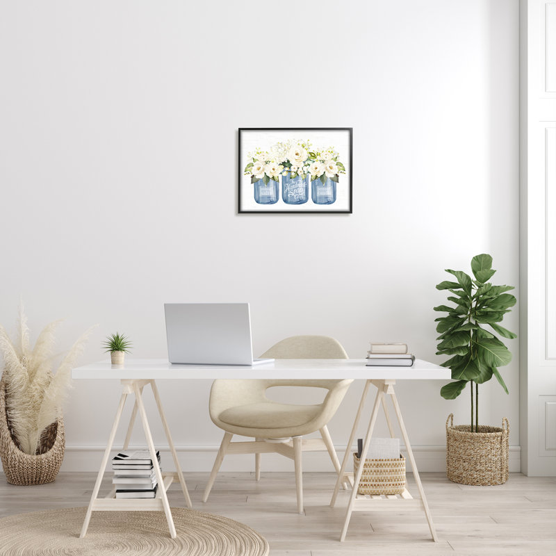 " Rose Flower Bouquets " by Lettered And Lined, Midnight Black Framed Giclee, 16" H x 20" W x 1.5" D