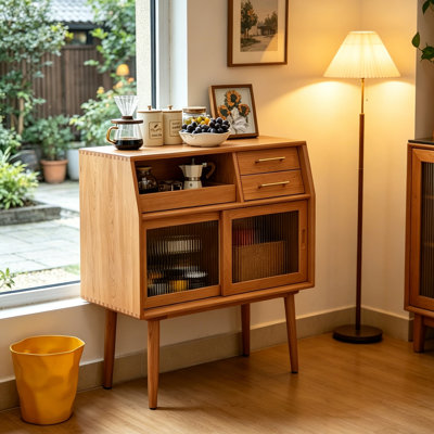 Japanese-style minimalist tea set cabinet