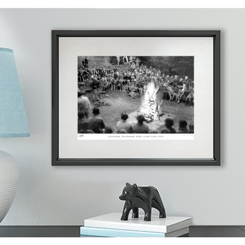 Chatham, Buckmore Park, Camp Fire C1965 - Single Picture Frame Print, 40cm H x 50cm W x 2.3cm D
