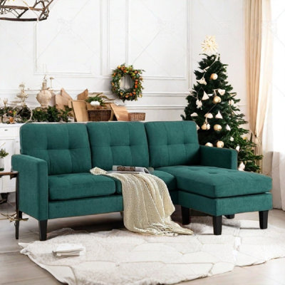 Canapé modulaire en L Dobro, canapé avec méridienne réversible, ensemble de canapé pour petits espaces, parfait pour les salons et les appartements