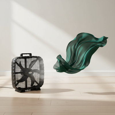 3-Speed Box Fan for Bedroom, Portable with Carry Handle, Powerful Airflow, 5 Blades, Lightweight Design, 90 Watts, 20-Inch