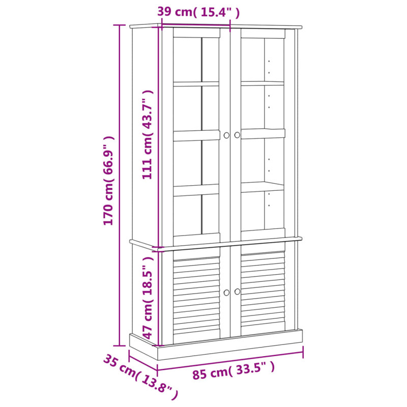 Leny Display Cabinet, Brown