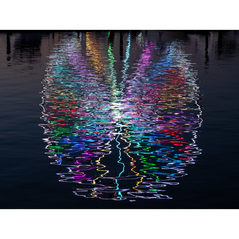 Reflections At National Harbor Print by Steven Heap, Black Framed Paper, 24" H x 30" W