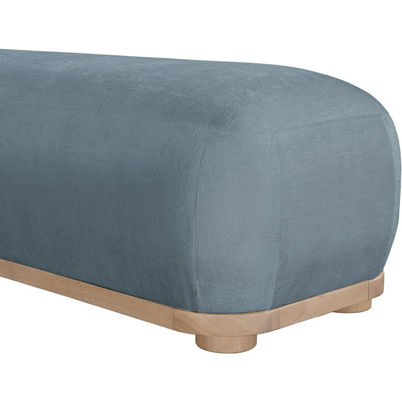 Banc en tissu Calum Chenille, Tissu chenille bleu clair, Natural