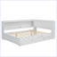 Lit de jour en bois pleine grandeur avec tablettes de rangement, USB, DEL et lit gigogne-1960492873