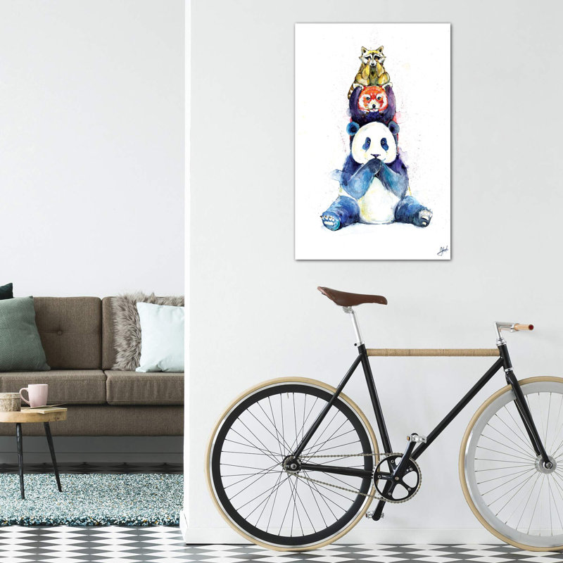 Décoration murale pour enfants Pandamium, H 26 po x l 18 po x 1,5 po, Toile tendue