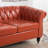 84" Classic Chesterfield Sofa, PU Leather Tufted 3-Seater Couch with Rolled Arms and Nailhead Trim-1156470855
