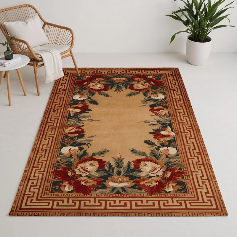 Tapis d'intérieur et d'extérieur brun français, Rectangle 9 pi x 12 pi