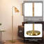 65" Lathed Brass Arched Floor Lamp with Metal & Rattan Shade, 1-Light Foot Switch – Traditional Standing Lamp for Living Room & Bedroom