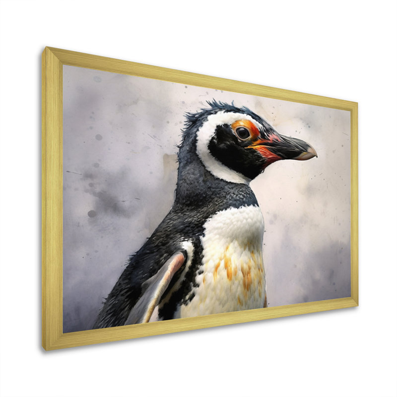 " Graceful Penguins I ", 24" H x 32" W, Silver Picture Framed