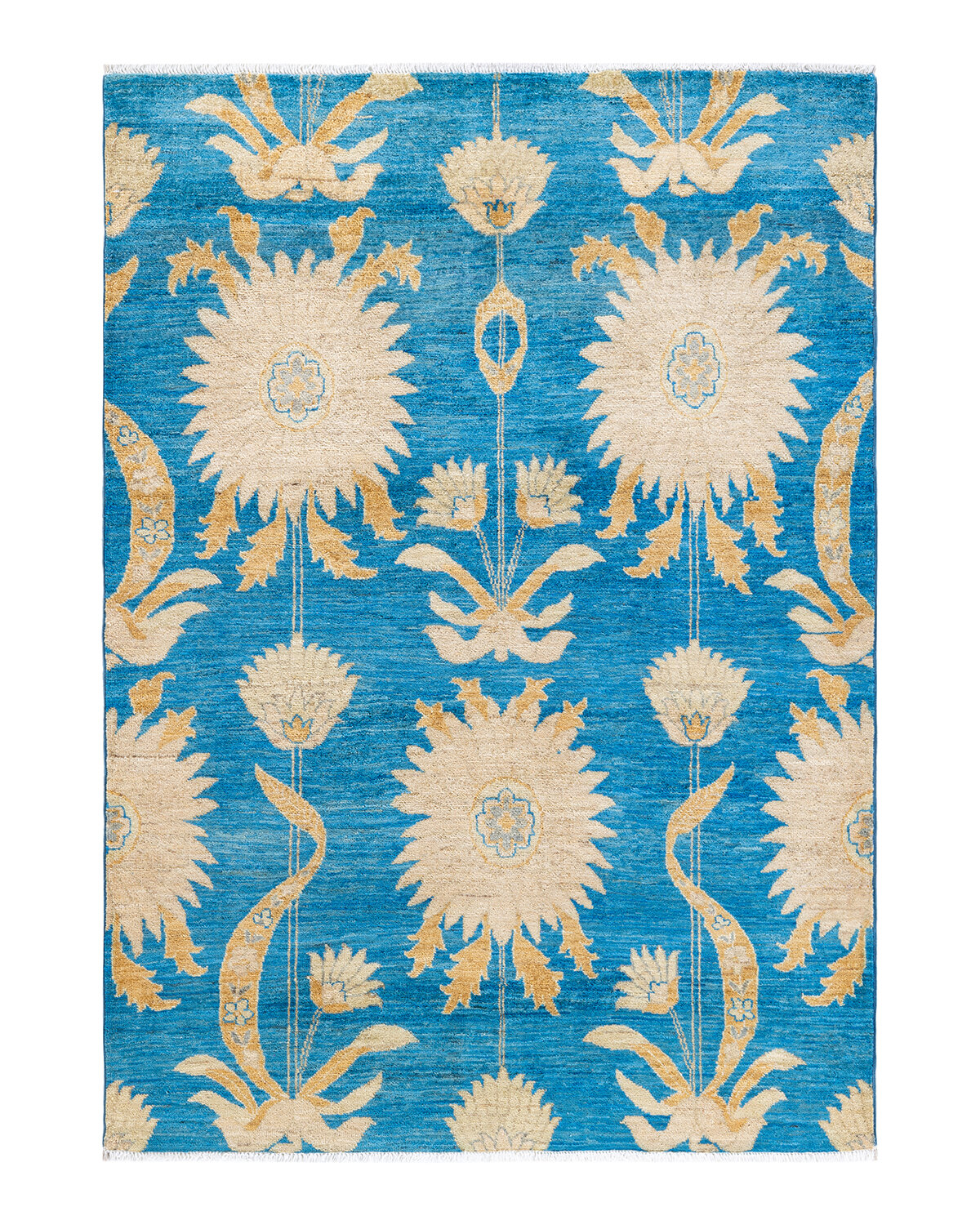 Rug & Kilim Pasha One-of-a-Kind 3'9 X 8'1 1960s Runner Wool Area Rug in  Green/Pale Blue/Pink