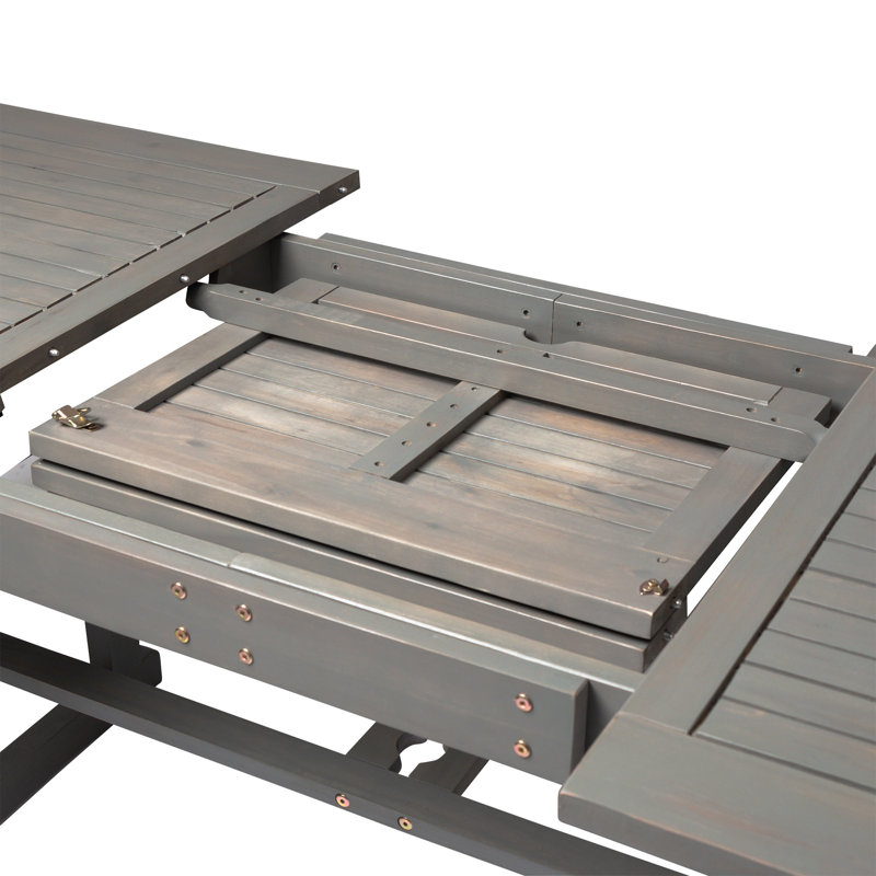 Table de salle à manger à rallonge en bois d'acacia Alfonsi, Gris délavé