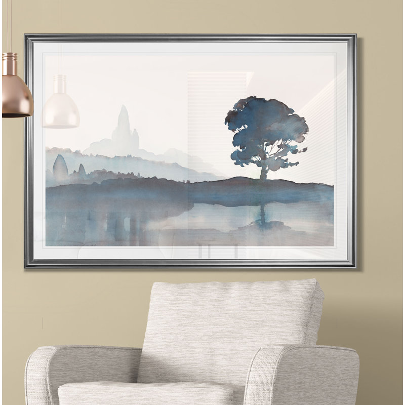 " Serene Silhouette II ", 32" H x 48" W x 1.5" D, Wrapped Canvas