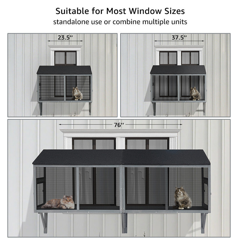 Tucker Murphy Pet™ Bug Proof Cat Catio, Window Box Enclosure for Indoor Cats