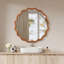 Miroir décoratif rond blanc en bois massif ondulé 30 pouces-1885367273-1885367272