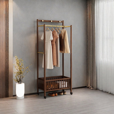 Mobile Coat Rack with Storage