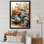 Turquoise Scooter Coastal Flowers - Scooter Canvas Art Print