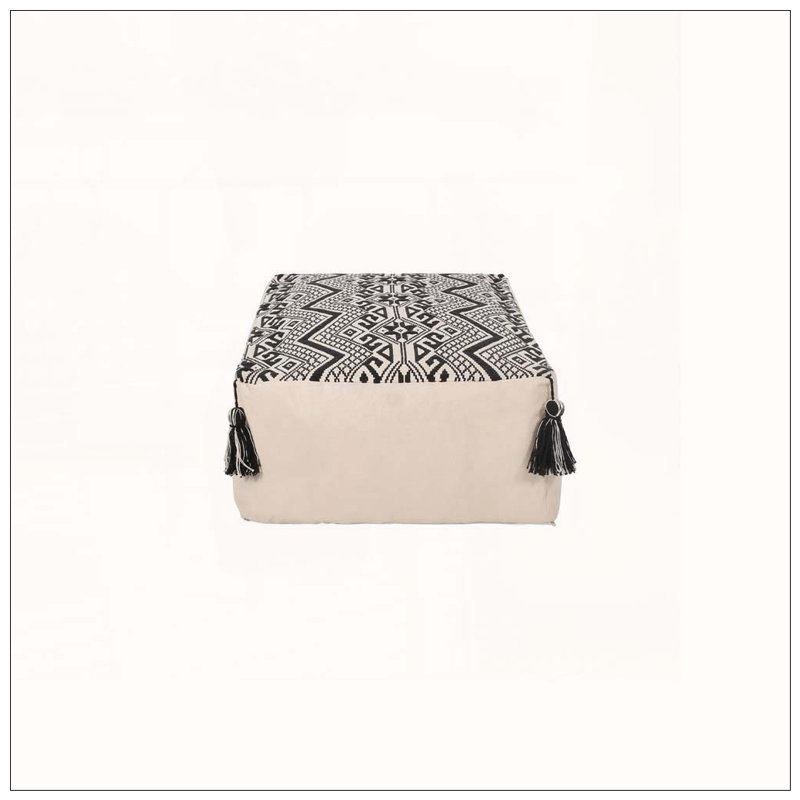 Repose-pieds rectangulaire au design noir naturel