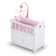 Cabinet Doll Crib with Gingham Bedding and Free Personalization Kit - White/Pink