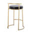 Tabouret de comptoir rond rond de 26 po de hauteur fixe en métal doré et similicuir noir par LumiSource