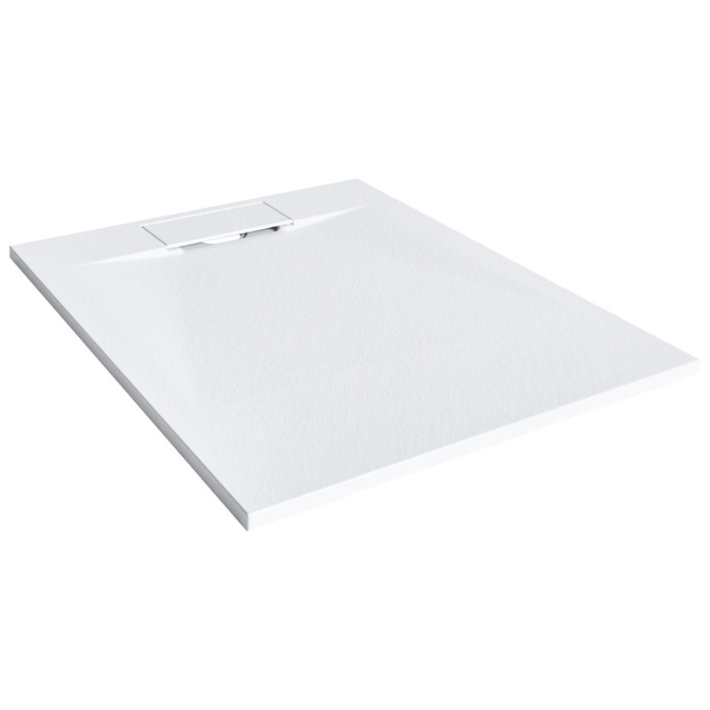 AZZURRO Shower Tray Black 80 x 120 x 3 cm, 3cm H x 100cm W x 80cm D, White