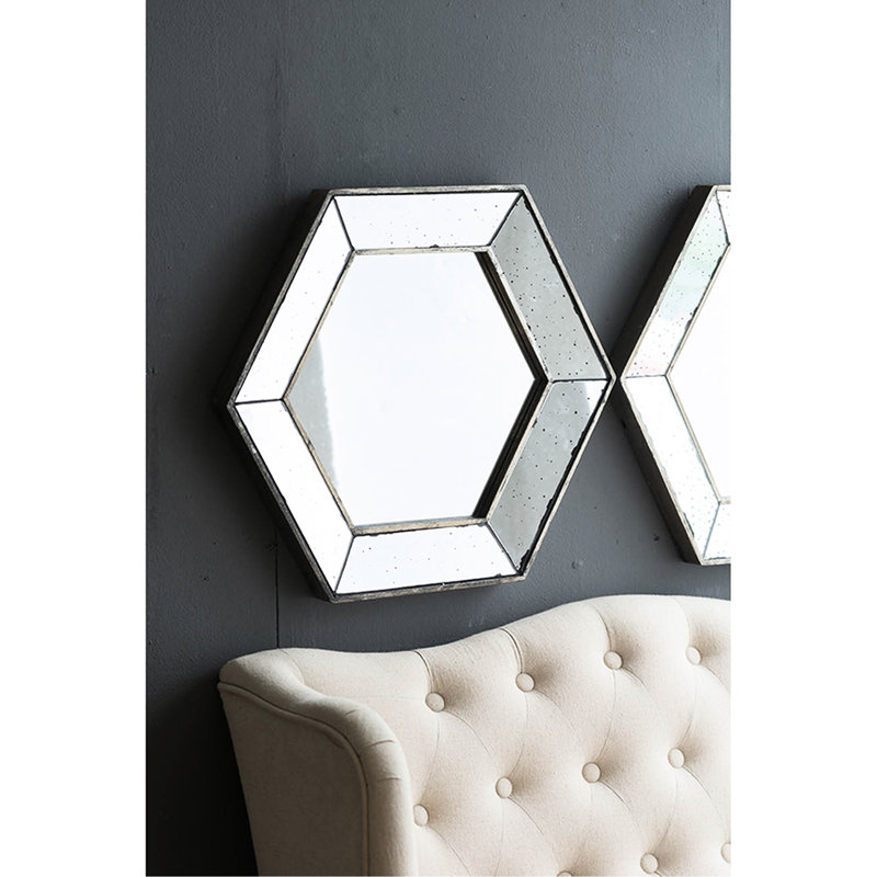 Miroir mural 21 "X 18" Hexagon, 18,13 po x 21,77 po