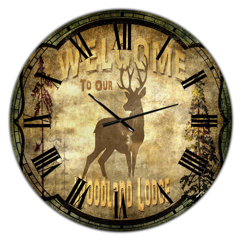 Horloge murale Welcome Cottage Deer, Moyen