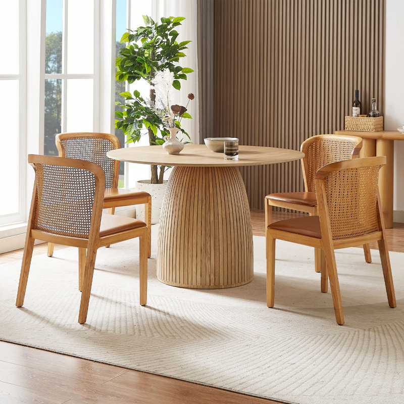 Table de salle à manger ronde en bois moderne 47,24 "