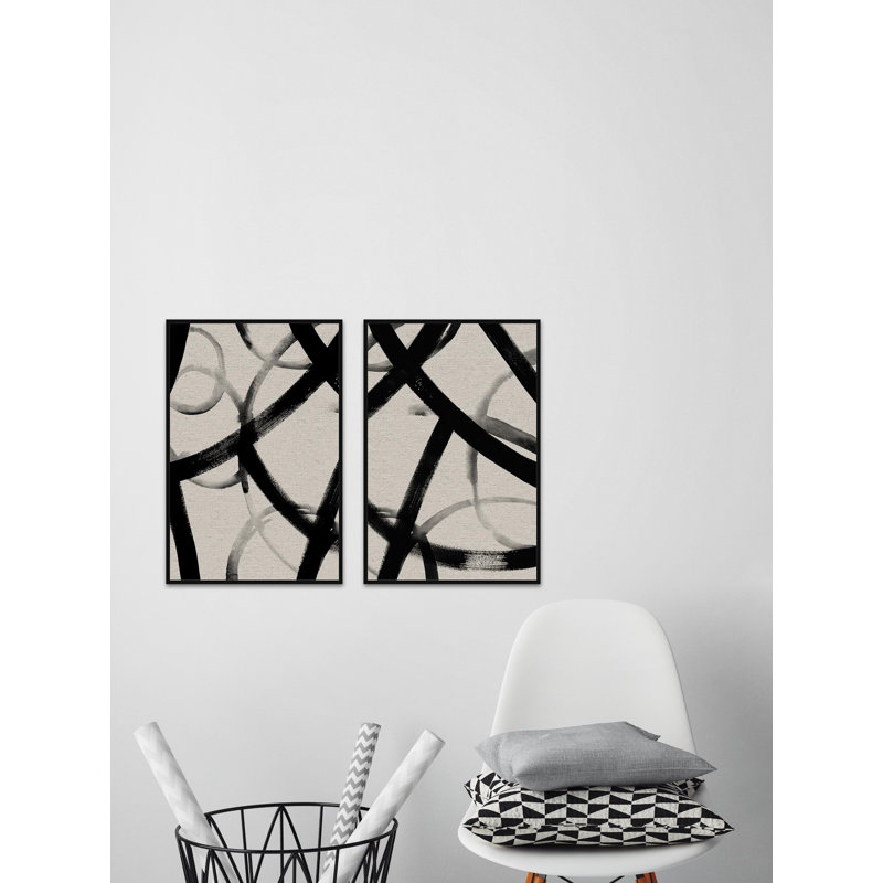 " Monochrome Ripple II " 2 - Pieces, 18" H x 12" W x 1.5" L