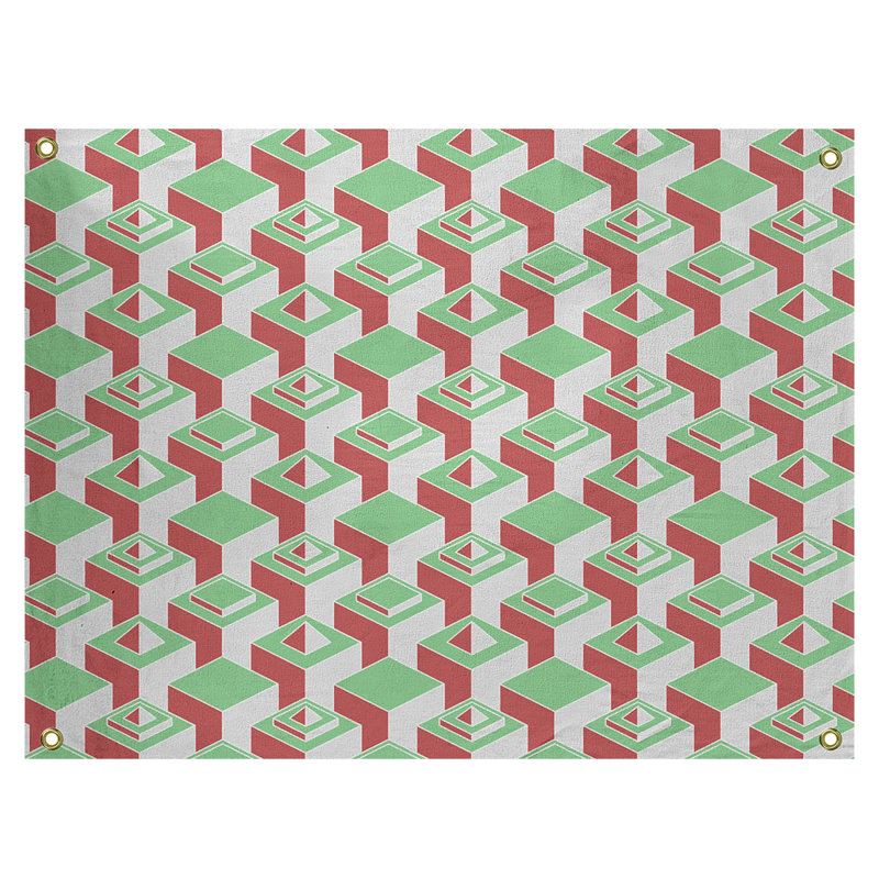 Jordao Polyester Tapestry, 59" H x 80" W, Green/Red