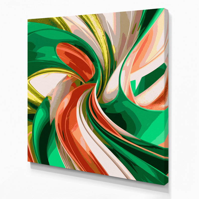 Art numérique sur toile beige Abstraction numérique 85, H 12 po x l 12 po