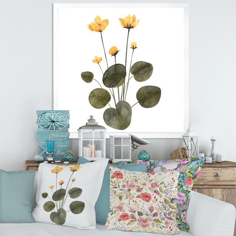 Bouquet rétro avec fleurs sauvages et herbes V - reproduction d'art sur toile traditionnelle, H 16 po x l 16 po x P 1 po