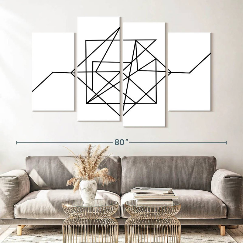 Impression sur toile géométrique Minimalist, H 68 po x l 42 po x P 1,25 po