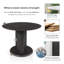 Table de salle à manger ronde Hudgens avec plateau en faux marbre et base cannelée-1863739145