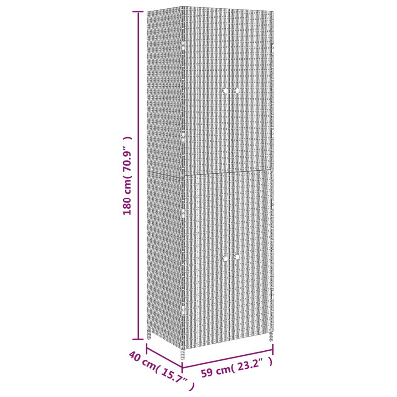 Aamoni Steel Single Storage Cabinet ( 180cm H x 59cm W x 40cm D), Grey