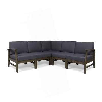 PERLA 5-PCS SOFA SET, DARK GREY