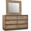 Commode double 6 tiroirs avec miroir Deshane