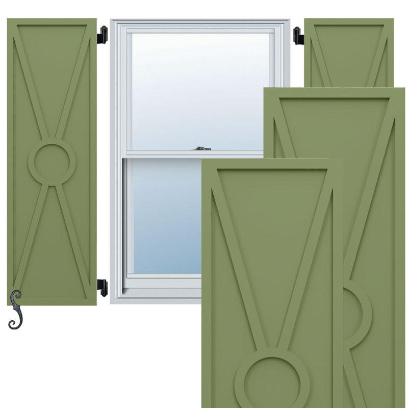Volets de style moderne EnduraCore Composite Santa Fe, Vert mousse, 75"H, L 18 po