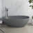 65" x 33" Dark Grey Freestanding Solid Surface Soaking Bathtub