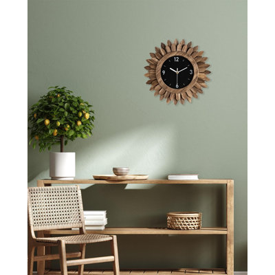 Wall Clock Battery Operated 12 In Rustic Wood