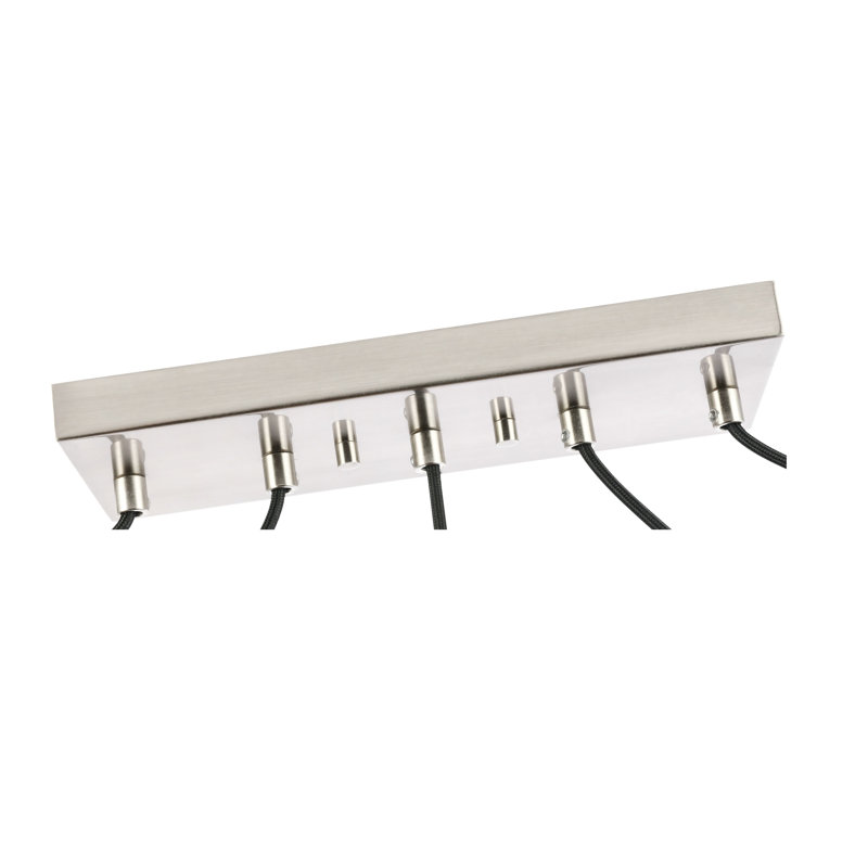 Luminaire suspendu rectangulaire 5 lumières grappe Shults, Laiton / Bronze, Halogène