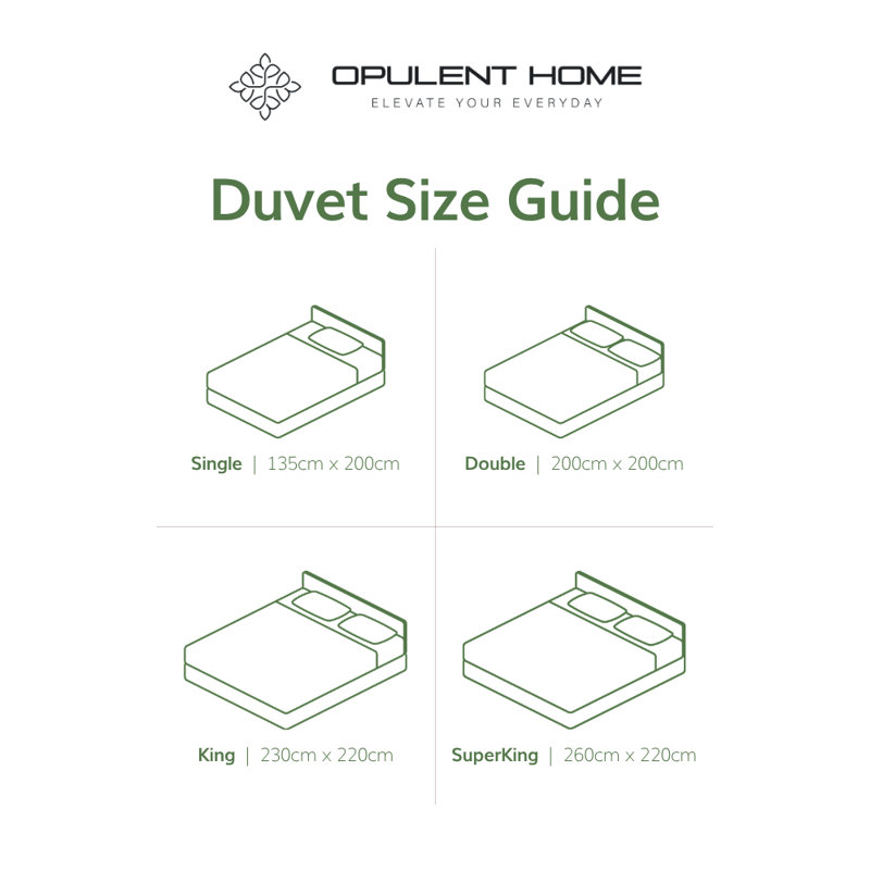 Opulent Home Premium Anti-Allergy Duvet Quilt 1.5 TOG - Lightweight Stripe Summer Comforter - Available Single /Double/King/Super King